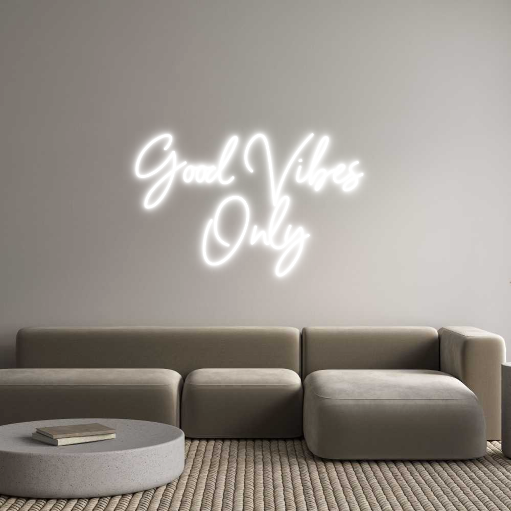 Editor online di insegne al neon personalizzate Good Vibes
...