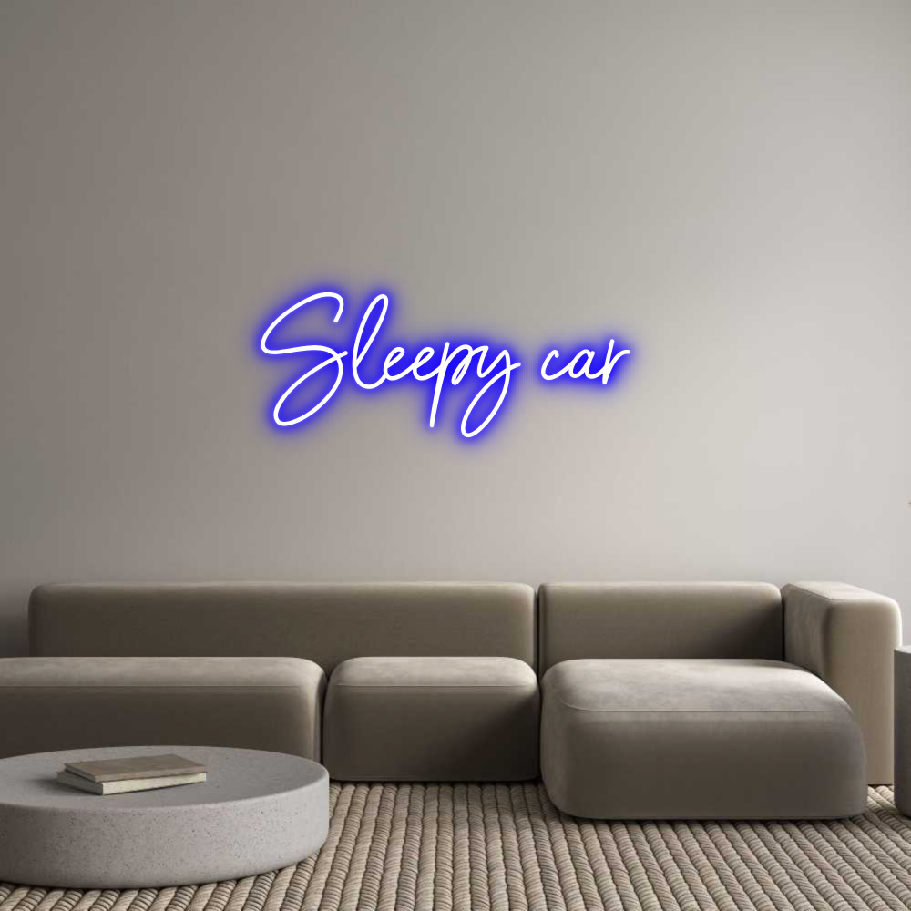 Custom Neon Sign Online Editor Sleepy car