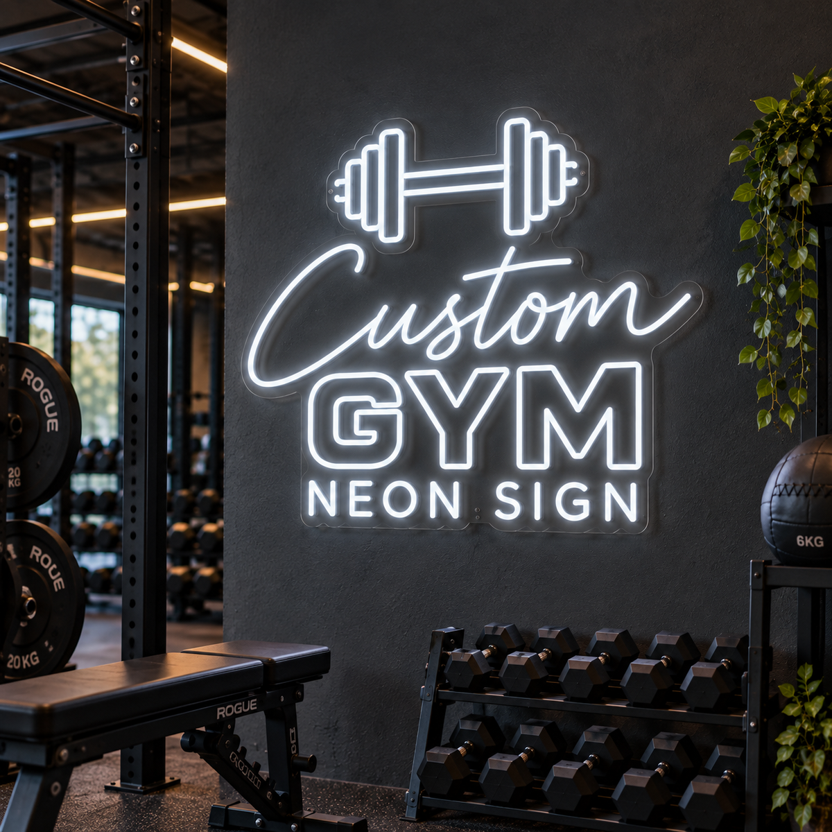 Insegna al neon con barra personalizzata - Designer AI