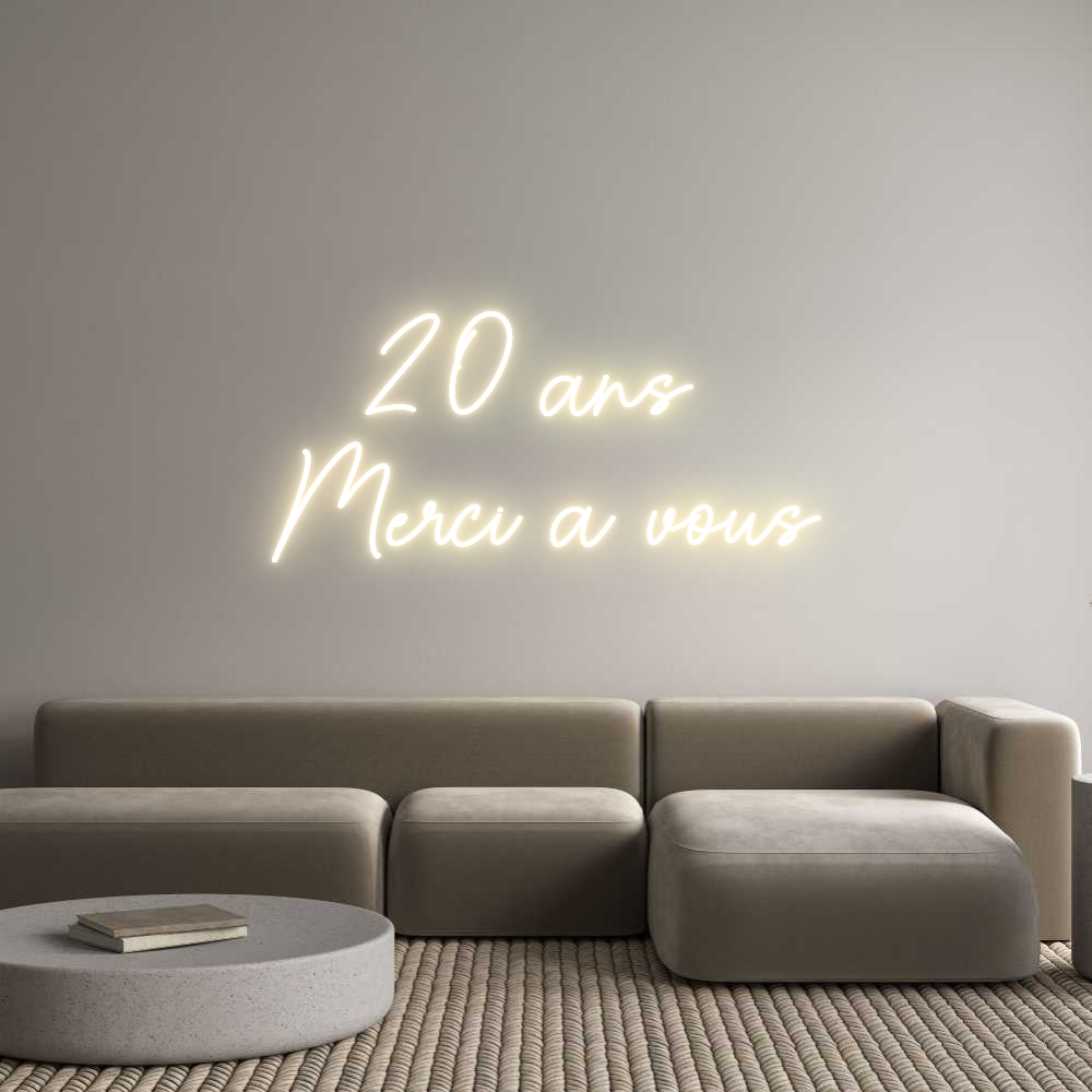 Custom Neon Sign Online Editor 20 ans
Merc...