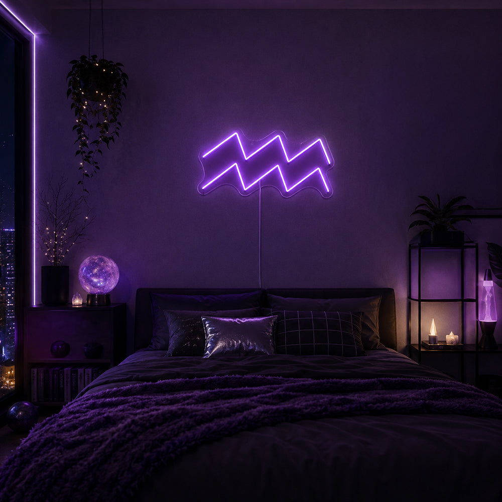 Aquarius Led Neon Sign - realizzato a Londra Zodiac Neon Signs