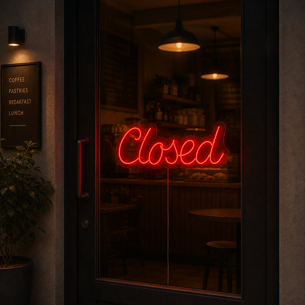 Lukket LED Neon Sign - Made in London Restaurant Neon Signs
