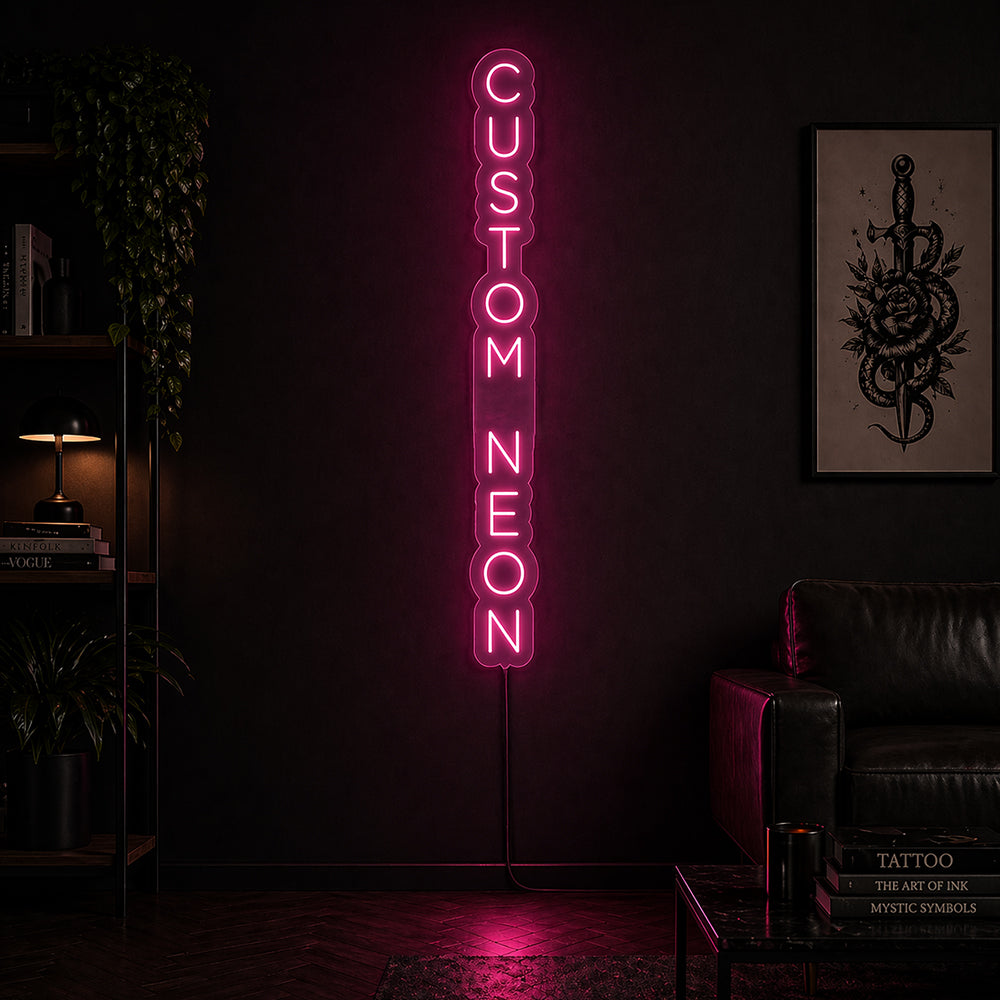 Insegna al neon verticale personalizzata - Editor online - Made in London - Luce al neon a LED