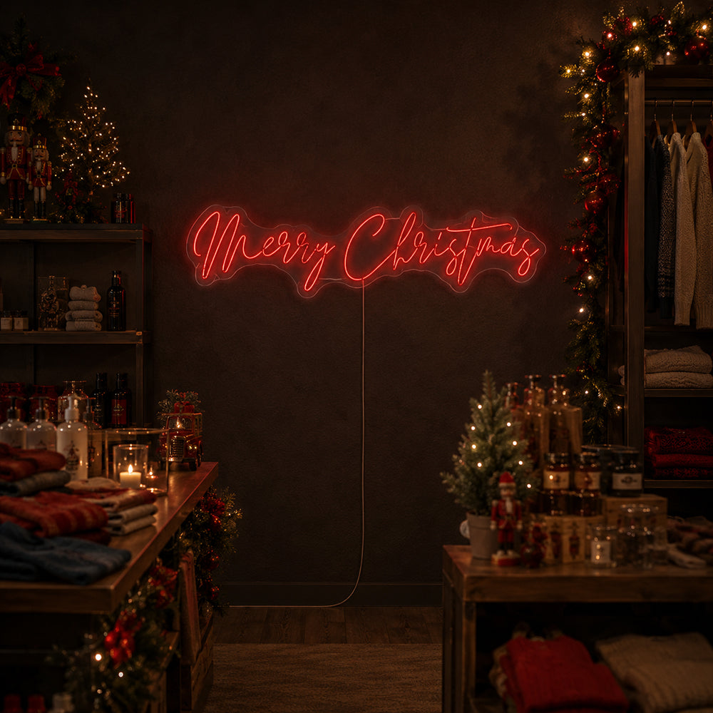 Merry Christmas LED Neon Sign - Lavet i London Jul Neon Skilte