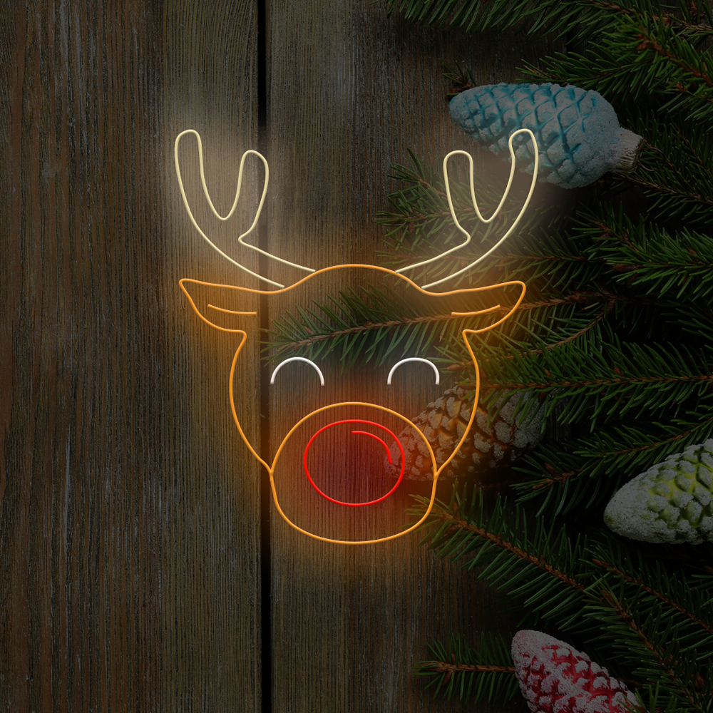 Rudolph the red nose reindeer LED neon sign 