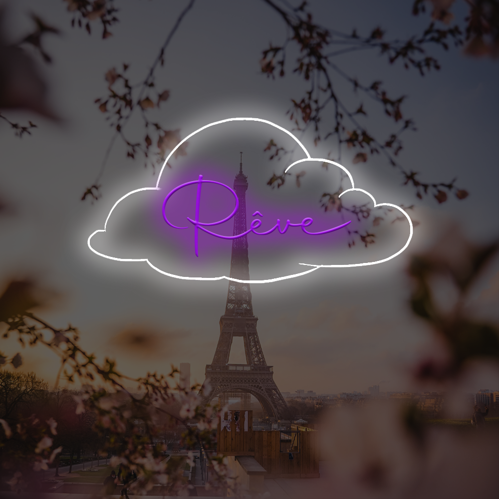 Letrero de neón LED francés Rêve - Letreros de neón hechos en Londres