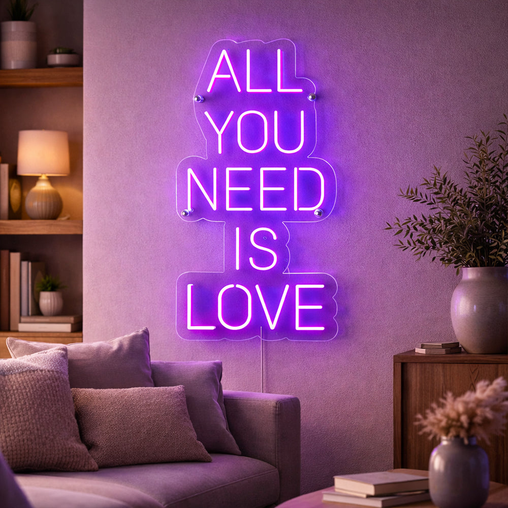 Alt du trenger er Love Caps LED neonskilt - laget i London Inspirational Neon Signs
