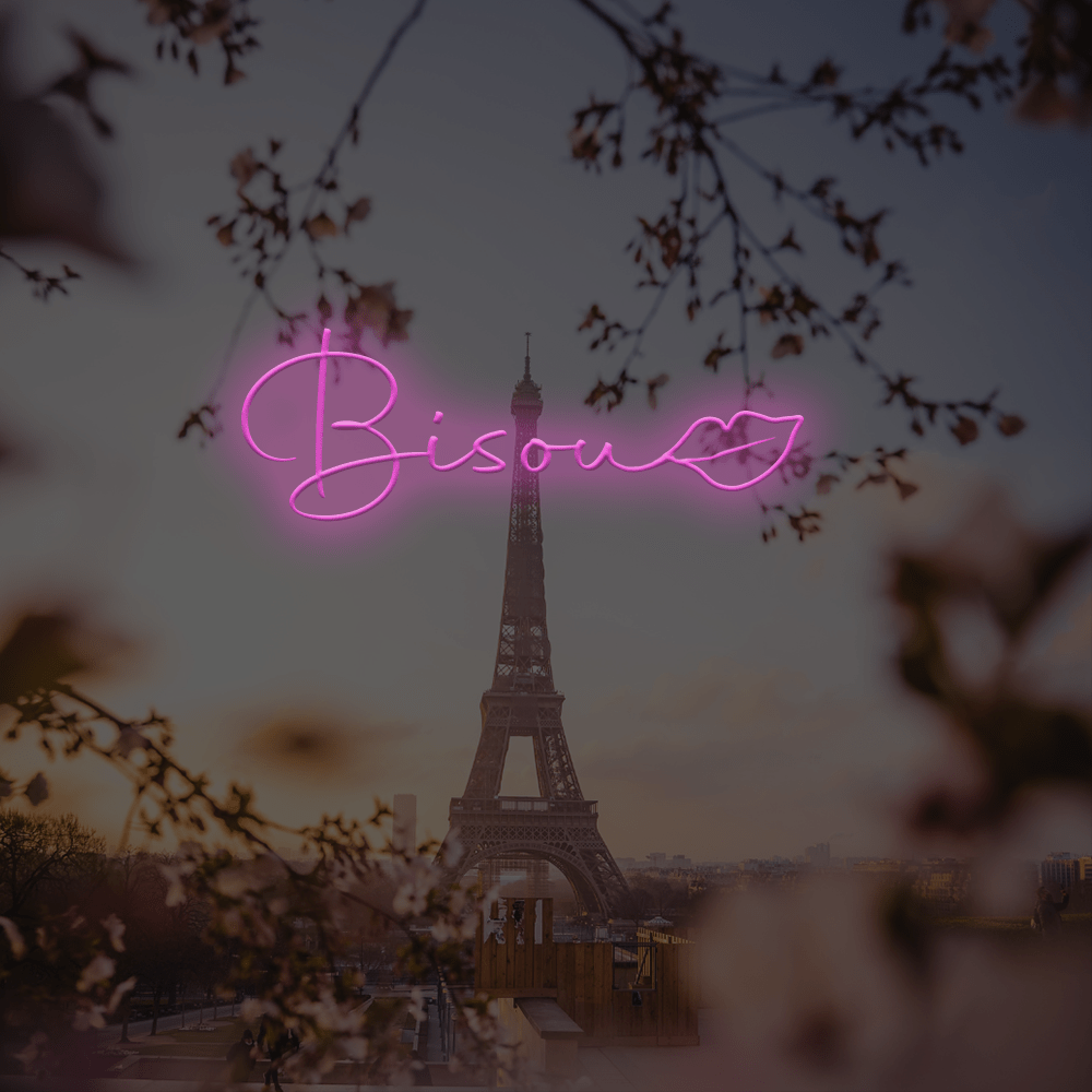 Bisou French LED Neon Sign - Made in London Neon Signs - Planet Neon