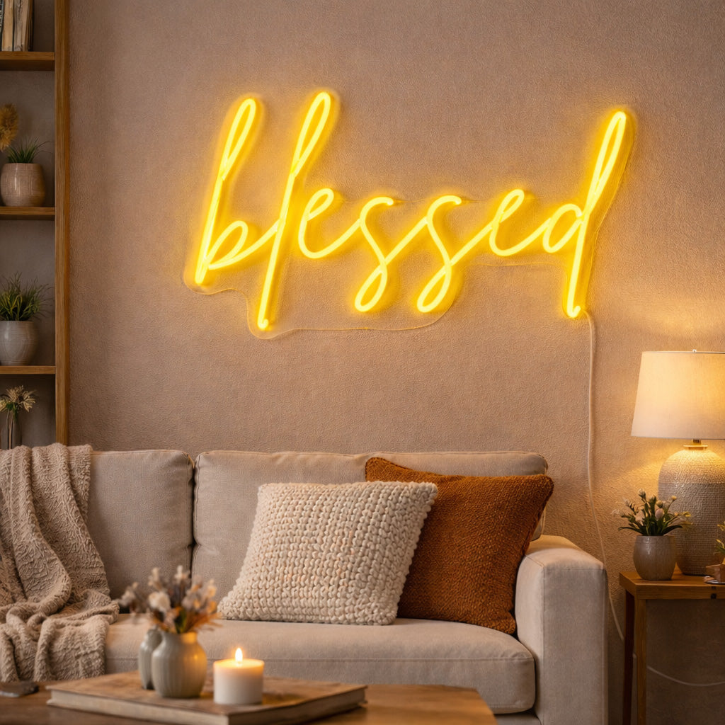 Signo de néon LED abençoado - Made in London Inspirational Neon Signs