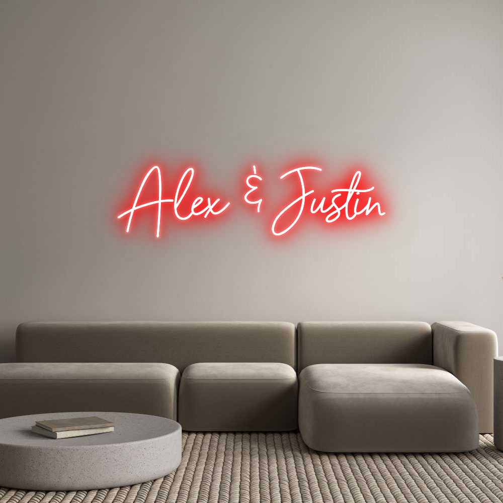 Editor online di insegne al neon personalizzate Alex & Justin