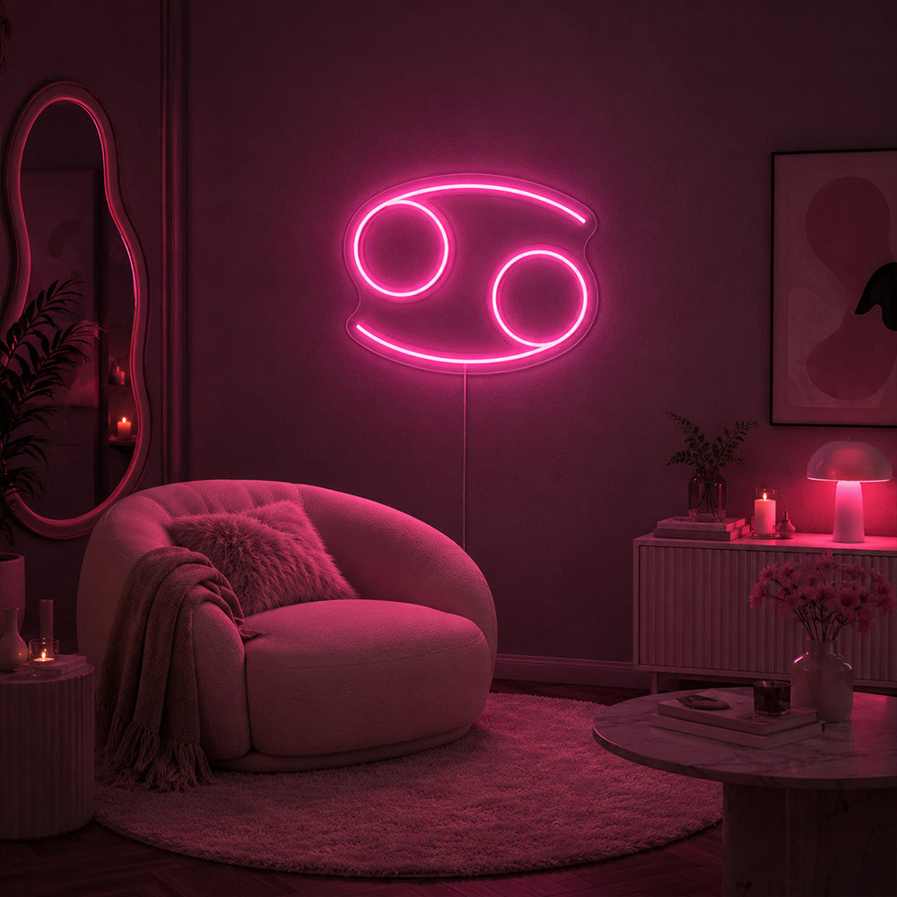 Kreft ledet neonskilt - laget i London Zodiac Neon Signs