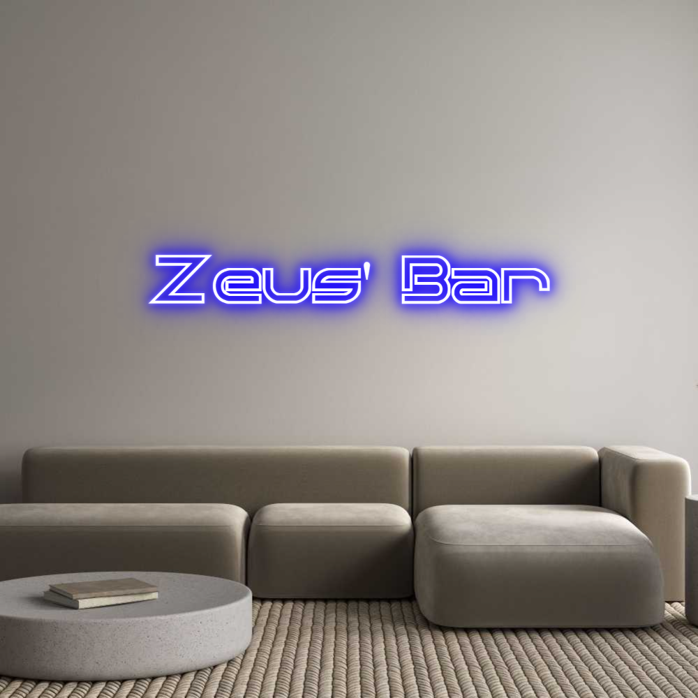 Editor en línea de letreros de neón personalizados Zeus' Bar