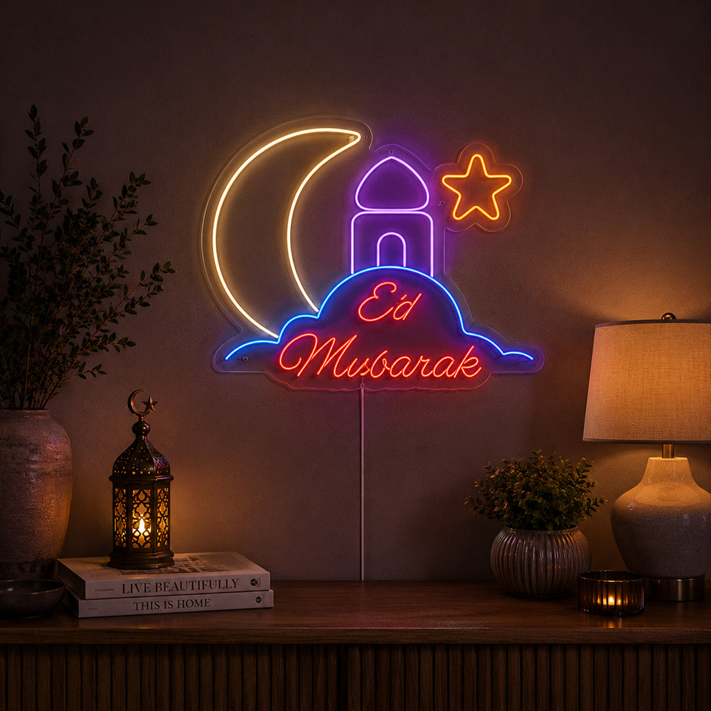 Eid Mubarak ledde Neon Sign - Planet Neon Made in London Neon Signs