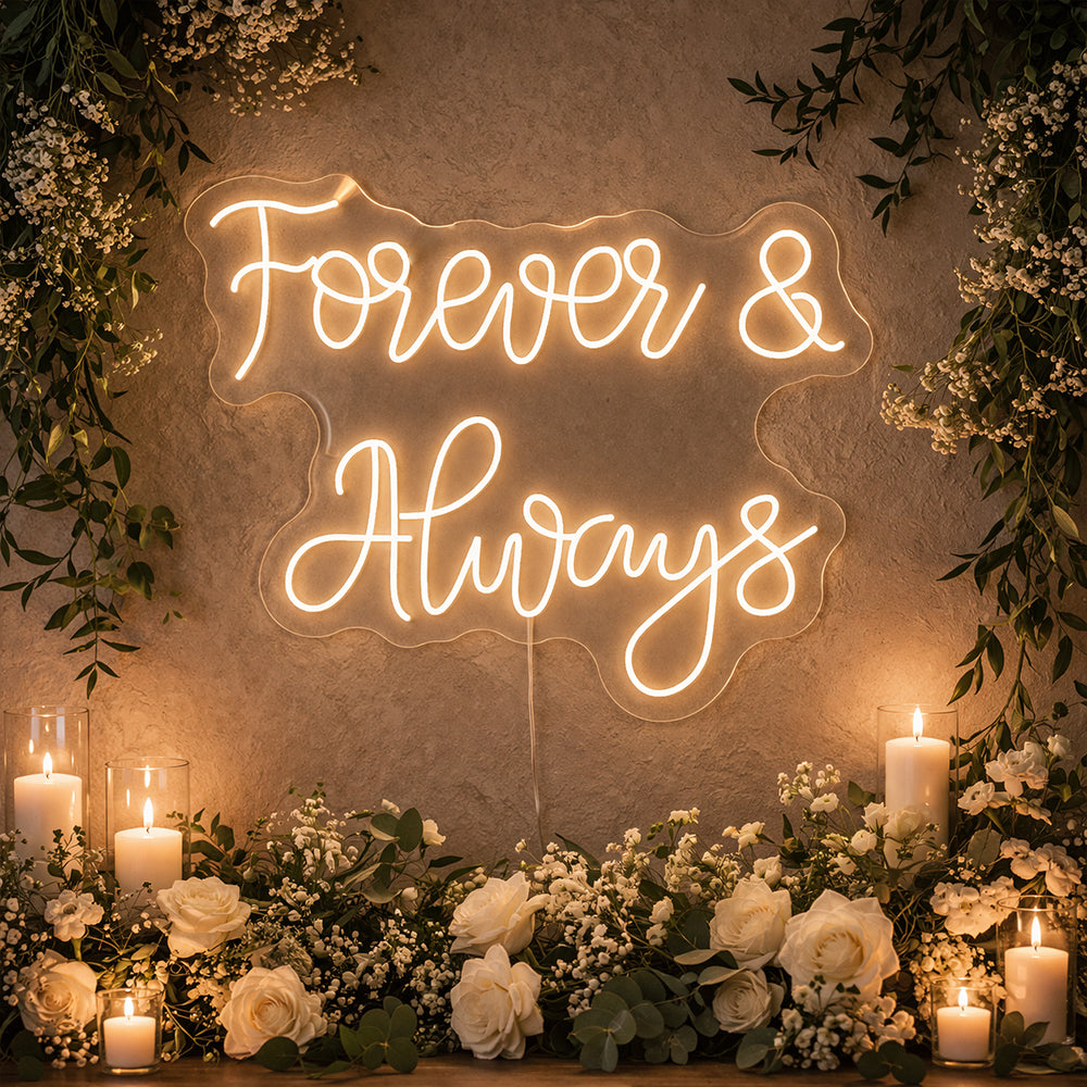 Forever & siempre lideró el letrero de neón - Hecho en Londres Wedding Neon letreros