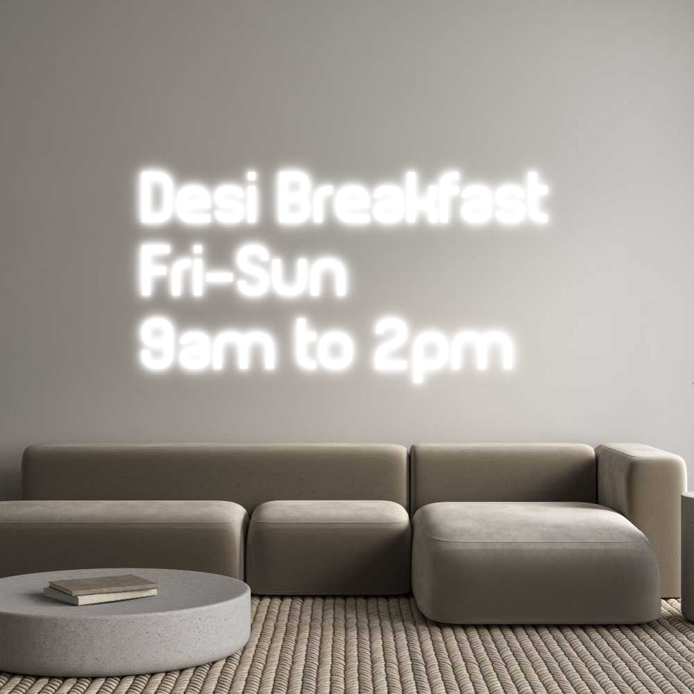 Custom Neon Sign Online Editor Desi Breakfas...