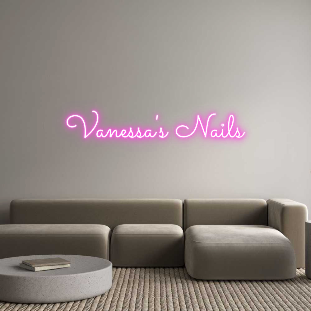 Editor on-line de letreiro de néon personalizado Vanessa's Nails