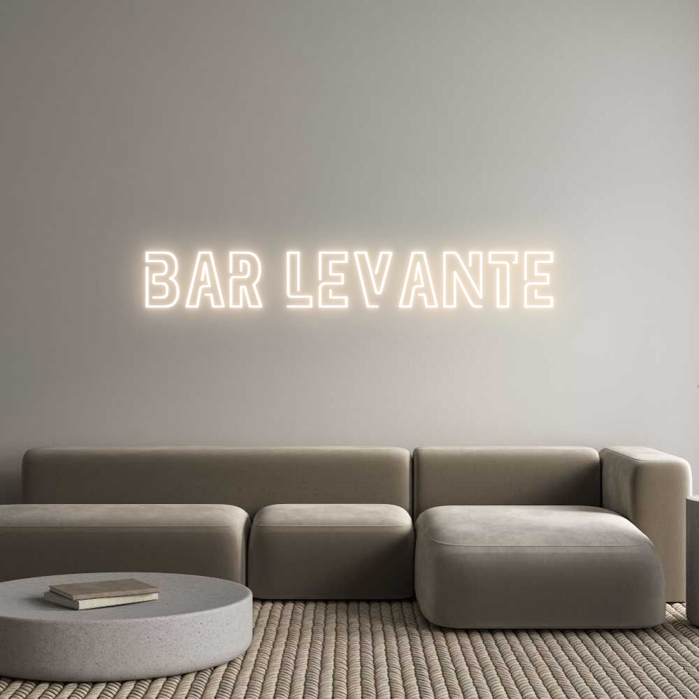 Editor online di insegne al neon retroilluminate personalizzate BAR LEVANTE