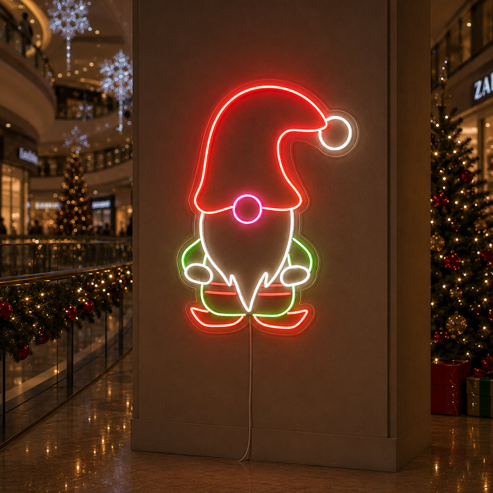 Christmas Gnome LED neonskylt - tillverkad i London neonskyltar