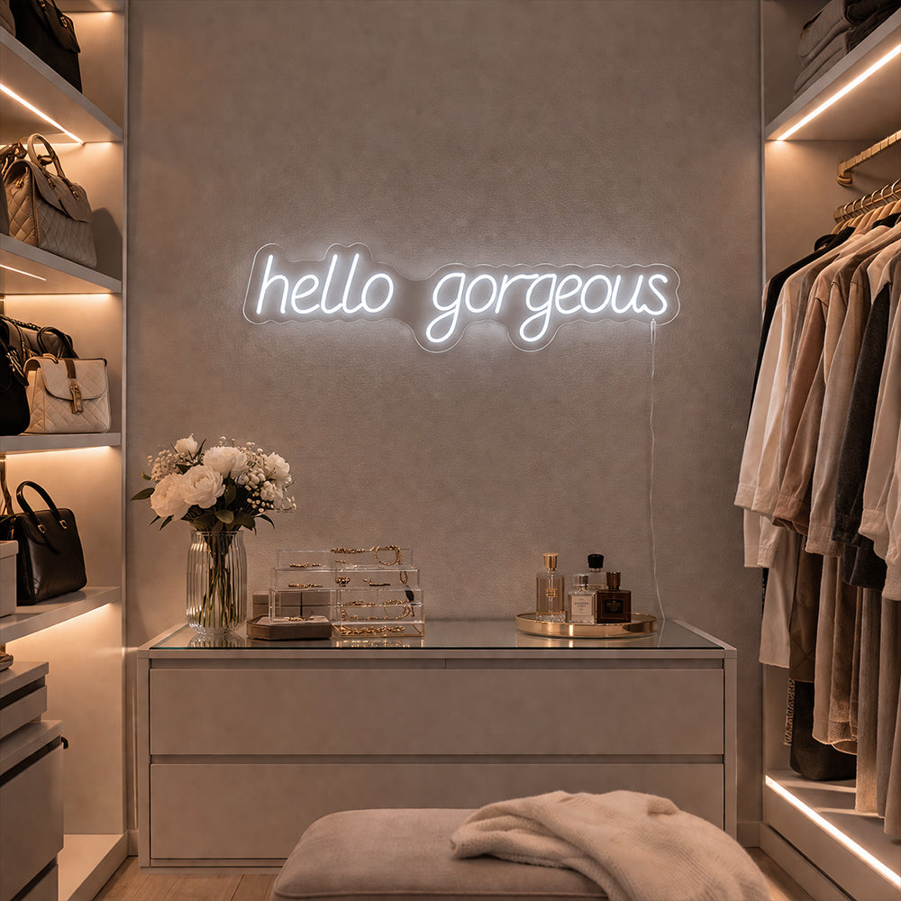 Bonjour signe de néon LED magnifique - Made à Londres Signons néon inspirants