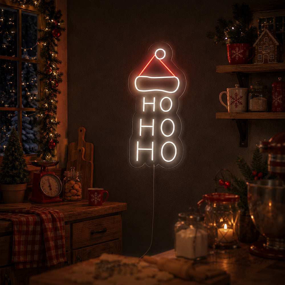 Ho ho ho LED neonskilt - lavet i London jule neonskilte