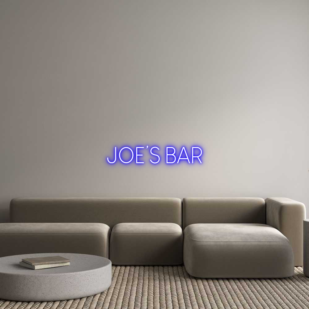 Editor online di insegne al neon personalizzate JOE'S BAR
