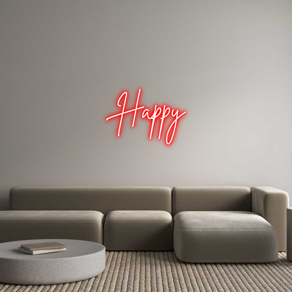 Custom Neon Sign Online Editor Happy