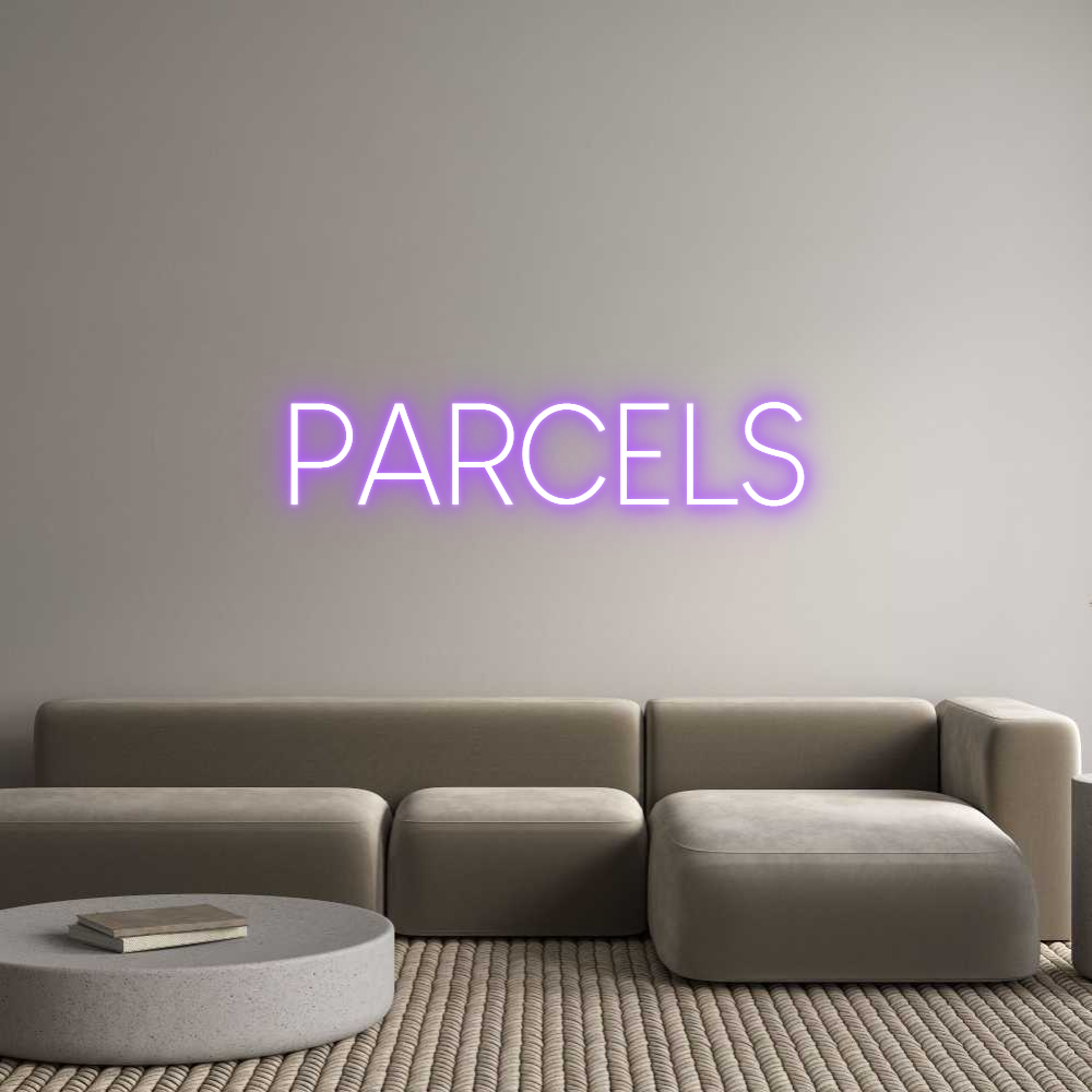 Anpassad neonskylt online-redigerare PARCELS