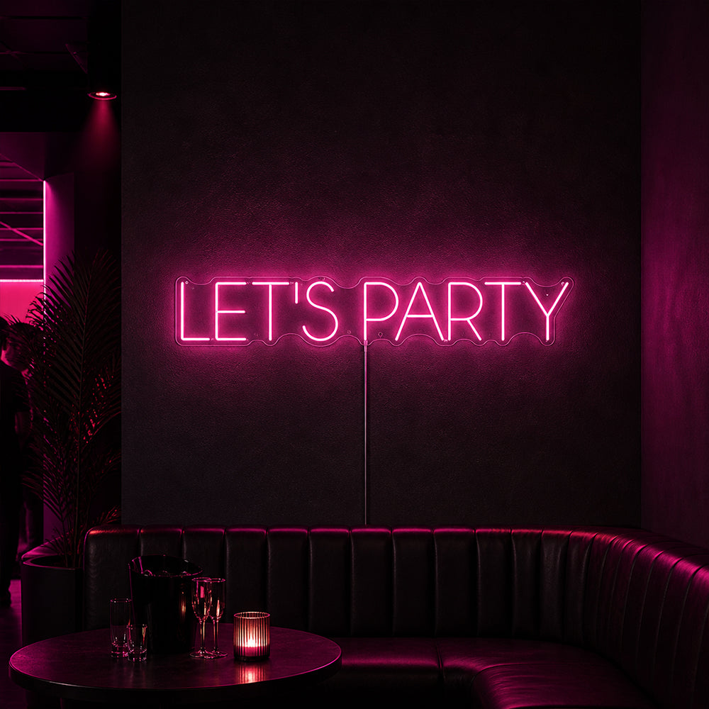 Let’s Party Led Neon Sign - Made in London Celebrations Neon Signs