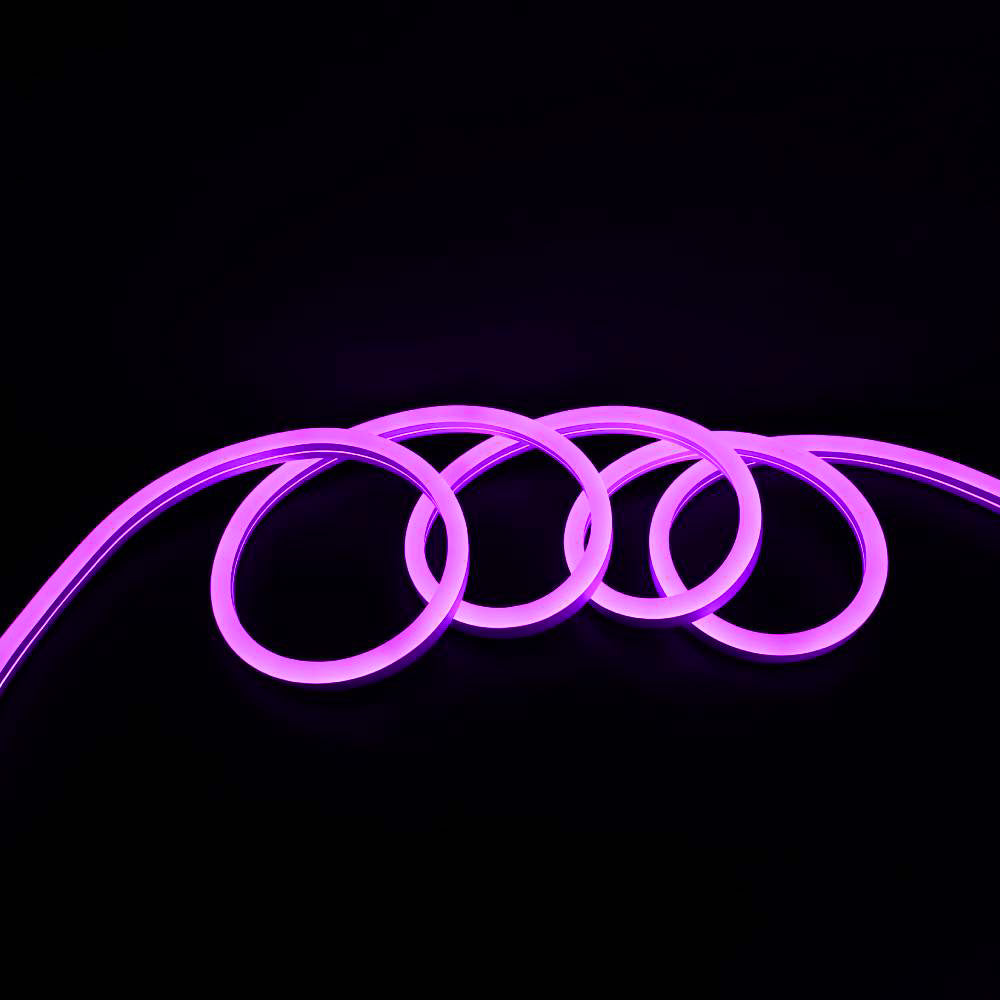 Bande LED néon flexible violette LumoS 15 x 25 mm, IP65, intensité variable, 12 V, 14 W/m