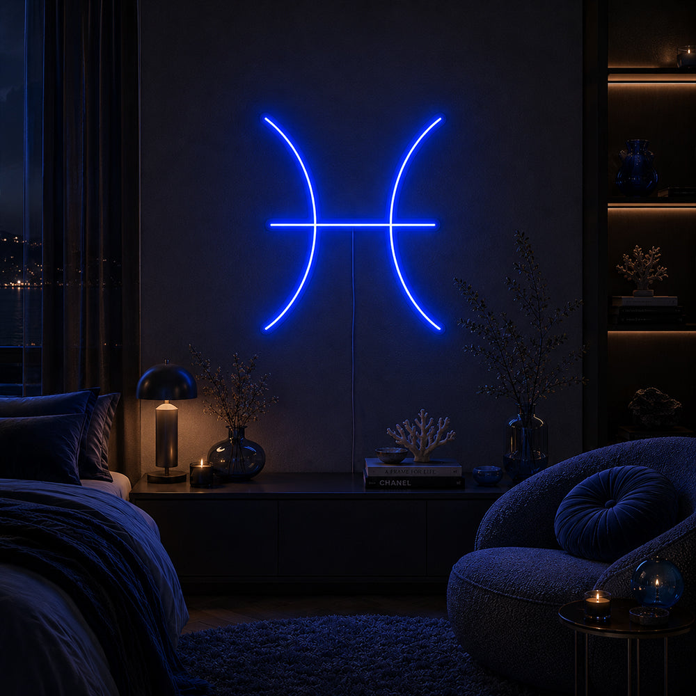 Fiskene ledet neonskilt - laget i London Zodiac Neon Signs