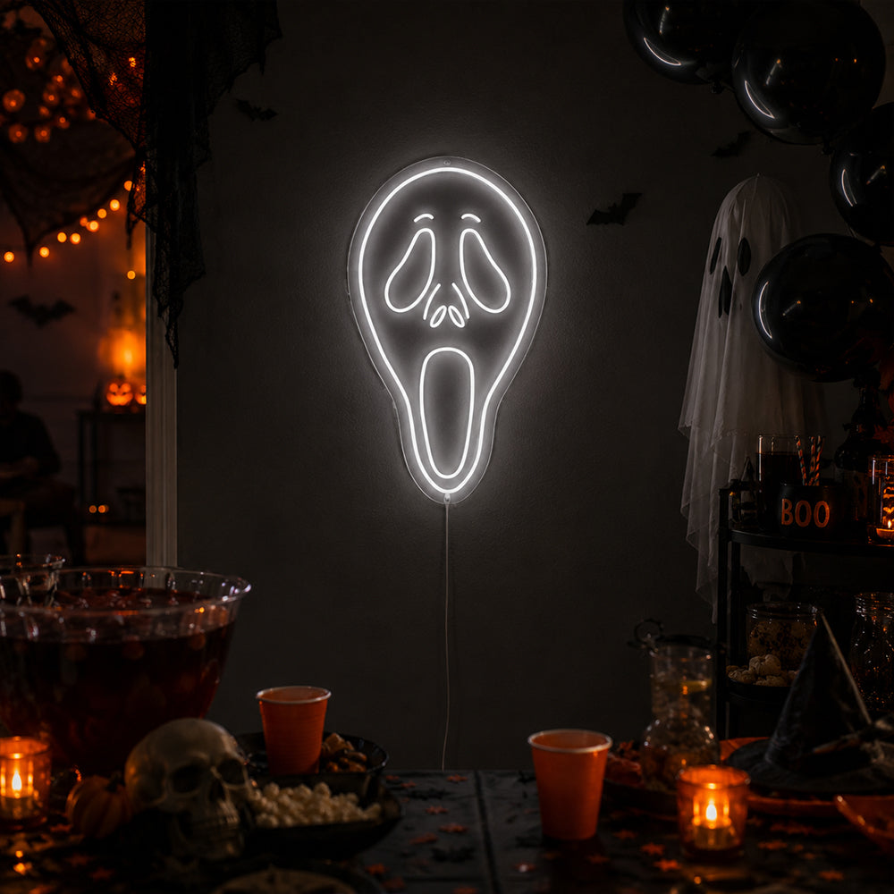 Skrämmande Halloween Shadow - LED Neonskylt tillverkad i London