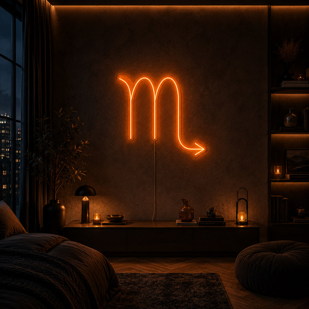 Skorpionen ledet neonskilt - laget i London Zodiac Neon Signs