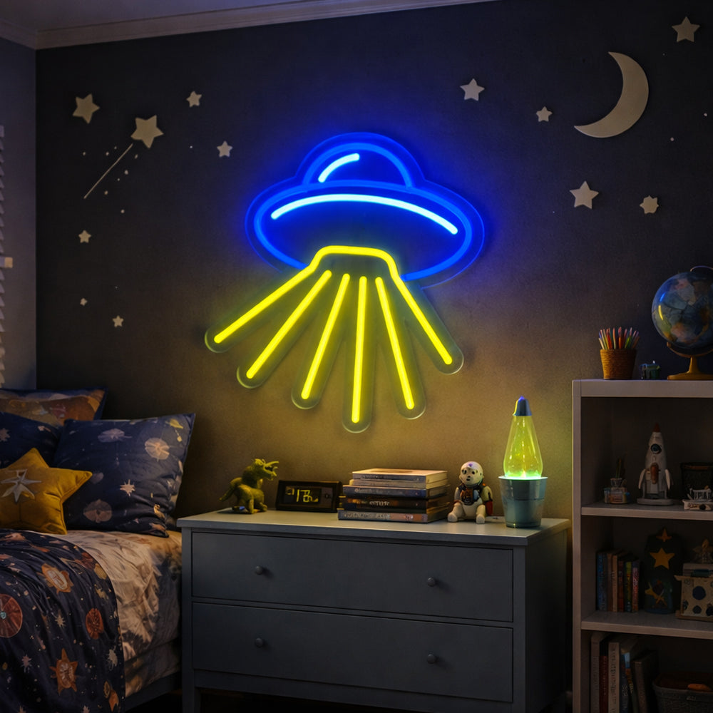 Romskip ledet neonskilt - Planet Neon Made in London Neon Signs