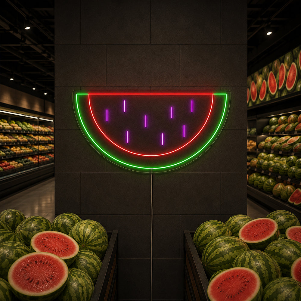 Enseigne de néon dirigée par la pastèque - Made à Londres Restaurants Food Signons Neon