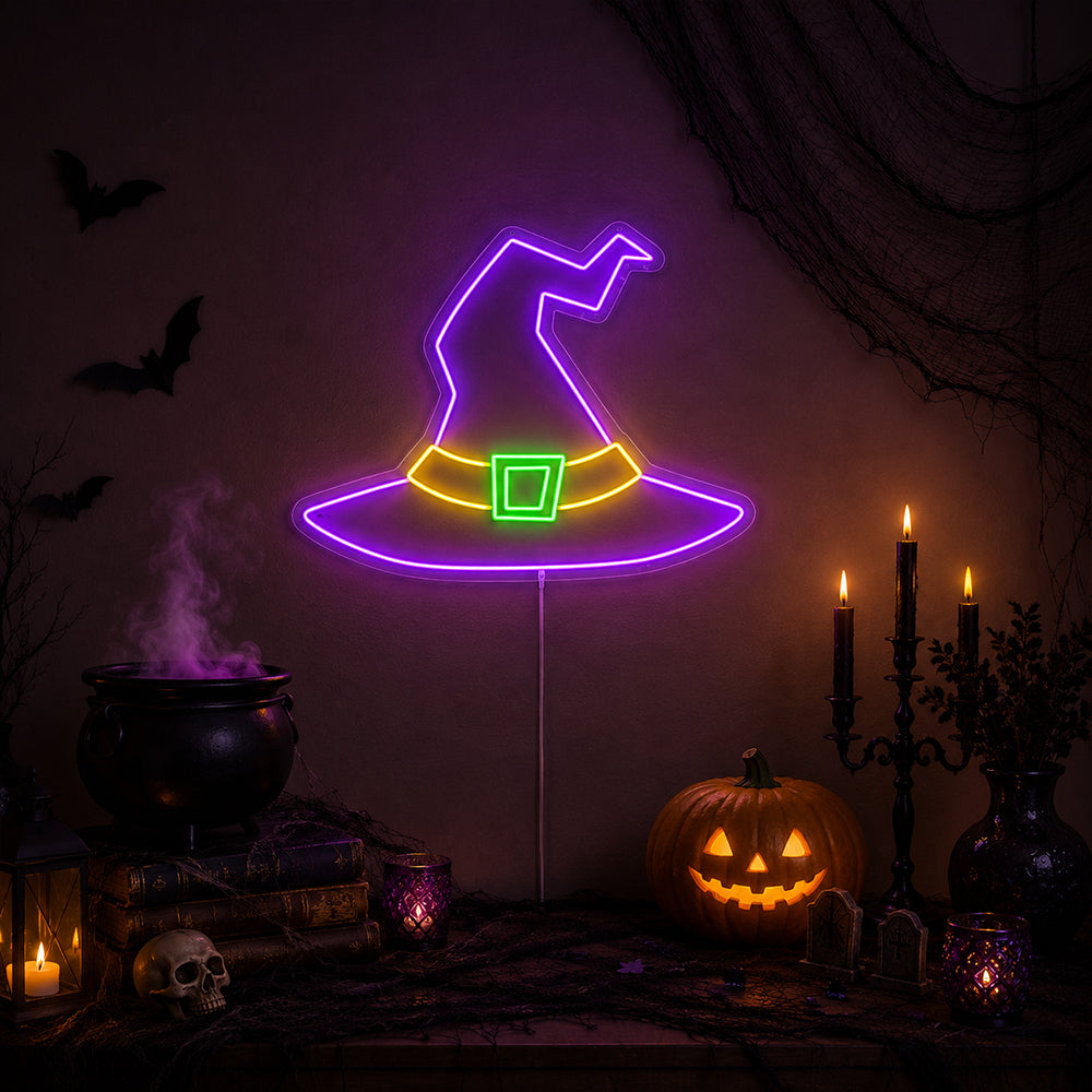 Häxhatt - Halloween LED Neonskylt tillverkad i London