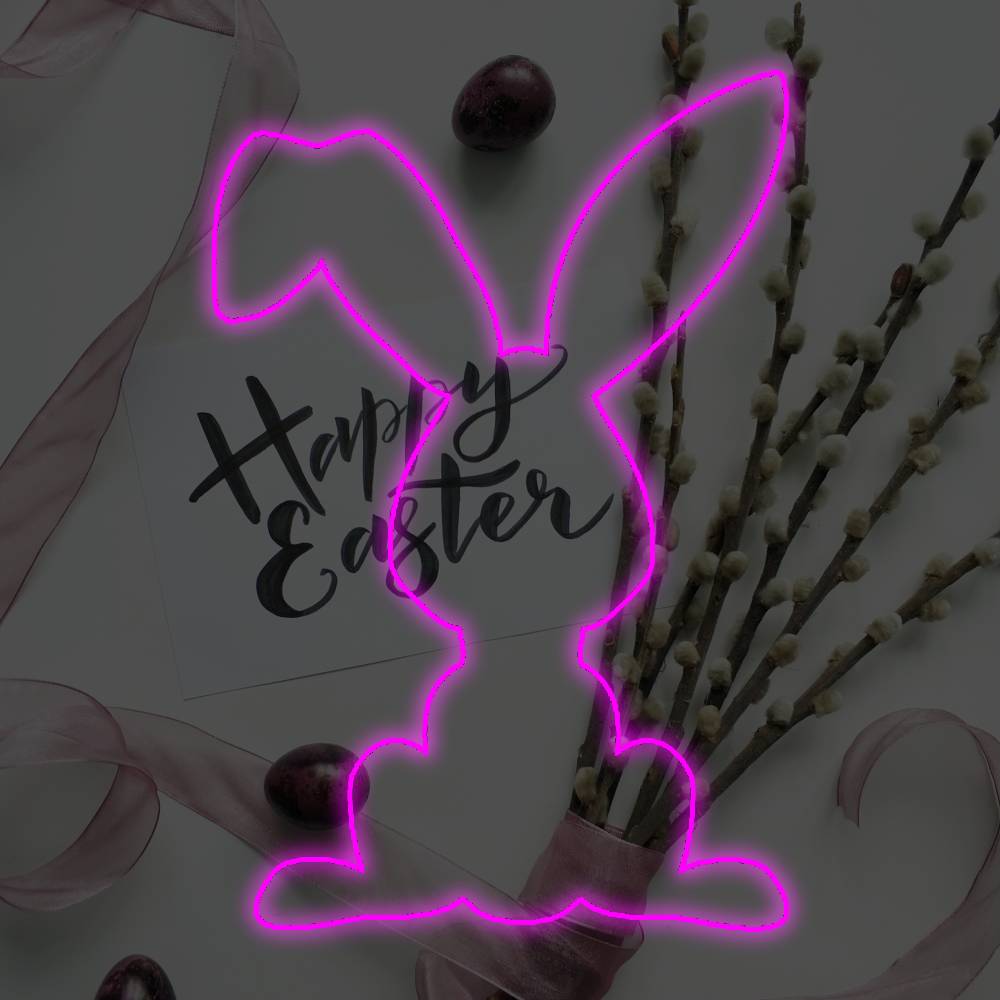 Bunny outline LED neon sign