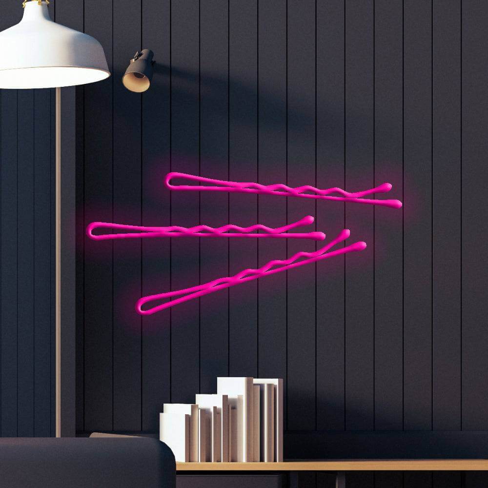 Hair Pins LED Neon Sign - Made in London Bobby Pins Neon Signs - Planet Neon