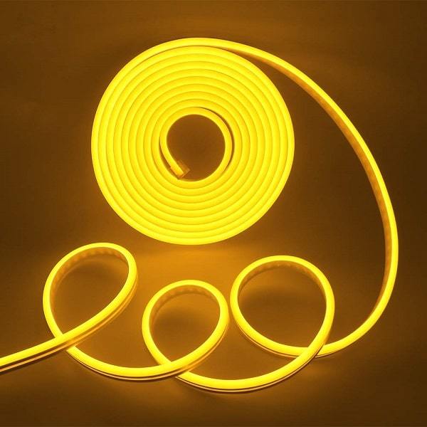 I LumoS 6x12mm GOLDEN YELLOW Flexible IP65 Dimmable LED Neon Strip Light 12V 9W/m - Planet Neon