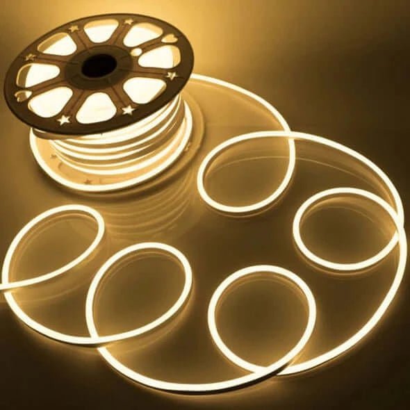 I LumoS 8 X 16mm WARM WHITE Flexible IP65 Waterproof Dimmable Neon LED Strip Light 220 – 240V 9W/m - Planet Neon