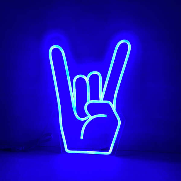 Rock Hand LED Neon Sign - Planet Neon
