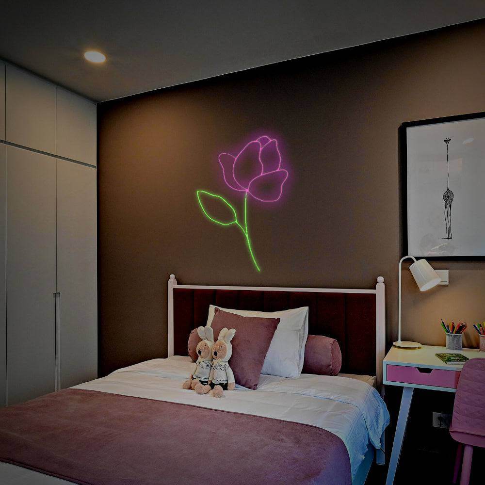 Rose Flower LED Neon Sign - Planet Neon Made in London Neon Signs - Planet Neon