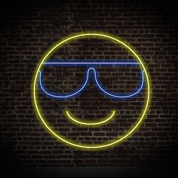 Smiley Face with Sunglasses LED Neon Sign - Planet Neon