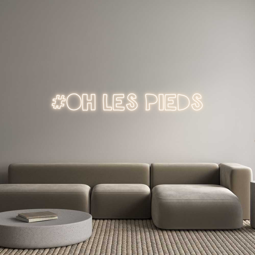 Aangepaste neonreclame met achtergrondverlichting online-editor #OH LES PIEDS