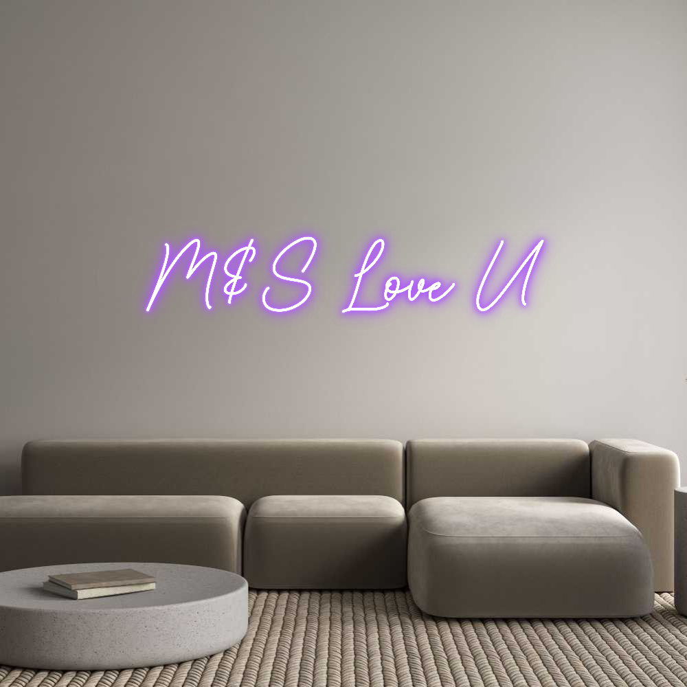 Custom Neon Sign Online Editor M&S Love U