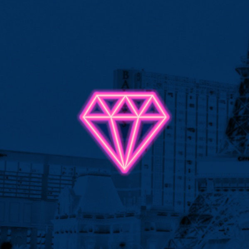 Diamond-LED-Neonschild – Planet Neon in London Neon Zeichen gemacht