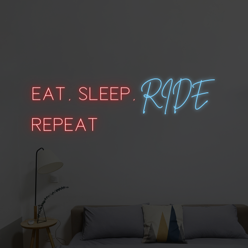 Letrero de neón LED personalizado con parte repetida de Eat Sleep