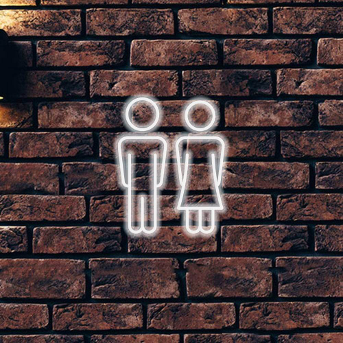 Unisex Toilette LED neonskilt - laget i London baderoms neonskilt