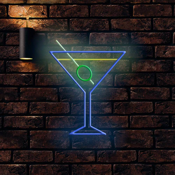 Martini Drink LED NEON SIGNE - Lavet i London Club Pub Pub Signons