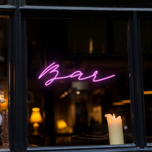 Panneau néon LED Bar Script - Fabriqué à Londres Enseignes néon pour pubs et clubs