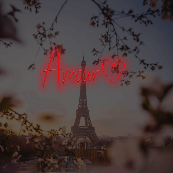 Amour French LED Neon Sign - Lavet i London Neon Skilte